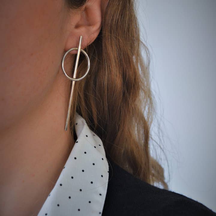 Calypso - brincos grandes de prata esterlina por atacado de RoxyLab