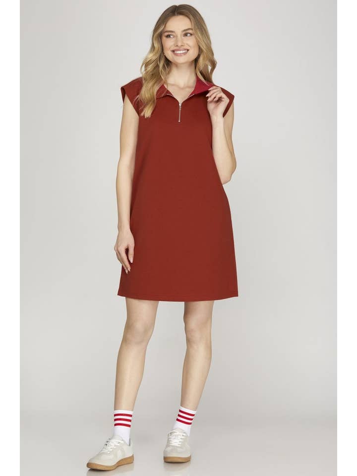 Vanilla Monkey - Wholesale Dress - Women's - Half Zip Knit Mini Dress6