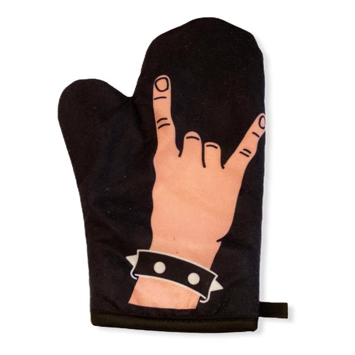 Black Rock Hand Oven Mitt Cool Music Gift Idea for Her Pot Holder for wholesale on Faire1