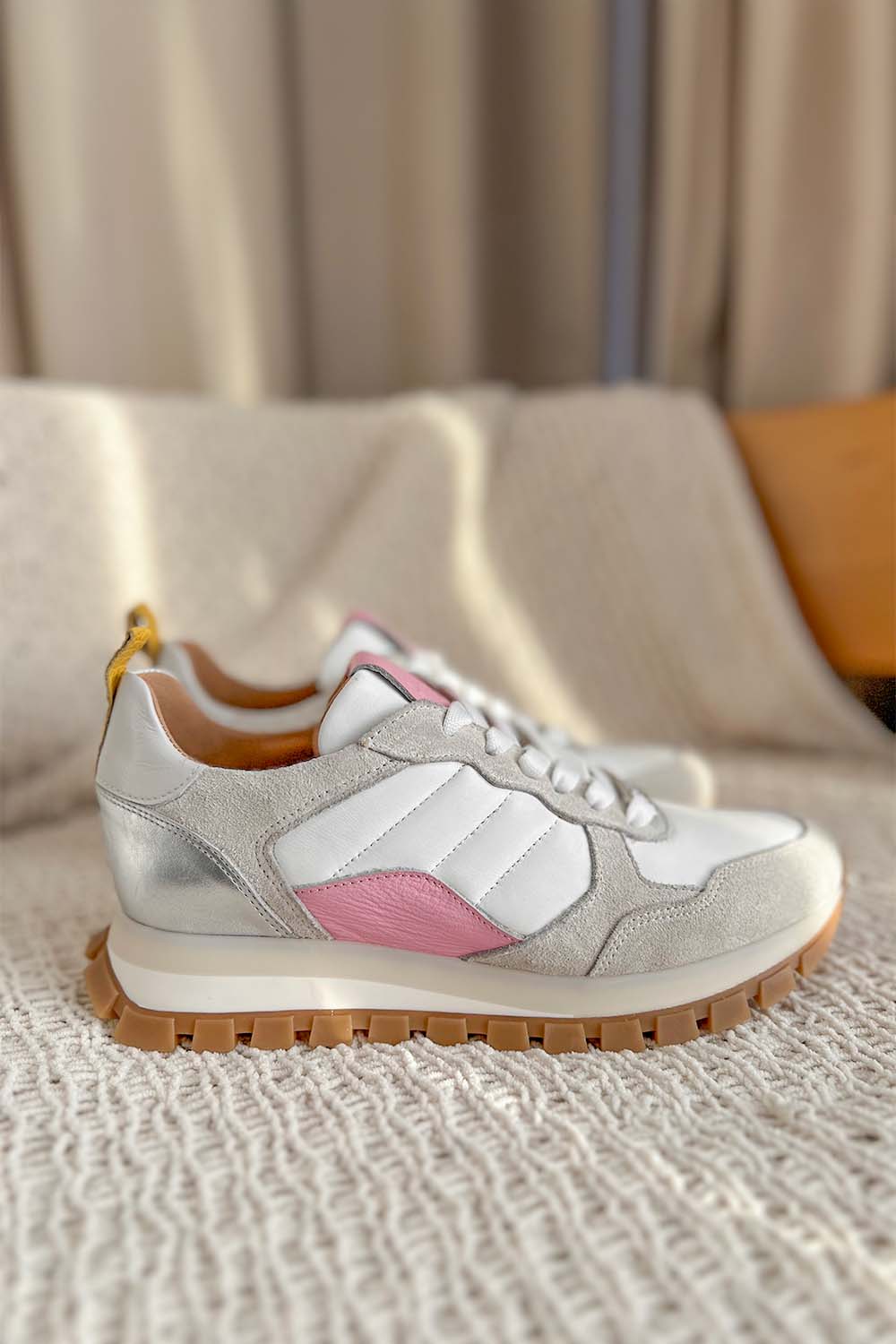 PMK SHOES - Wholesale Lifestyle Sneakers - Women's - Mule - Pink - Handmade Cow Leather Sneakers8