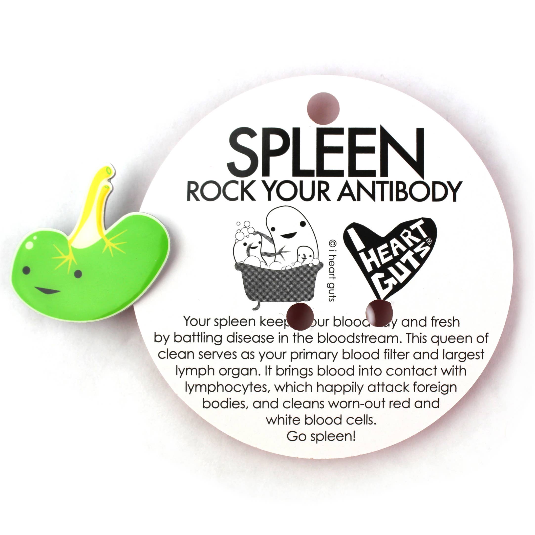 I Heart Guts | Organ Plushies Wholesale - Wholesale Lapel Pin/Button - Spleen Lapel Pin - Lymphin' Ain't Easy3