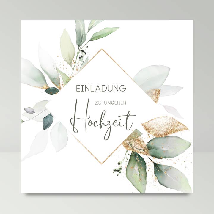 Einladungskarten Hochzeit greenery (mit Umschlägen) für den Großhandel von fabelie Design