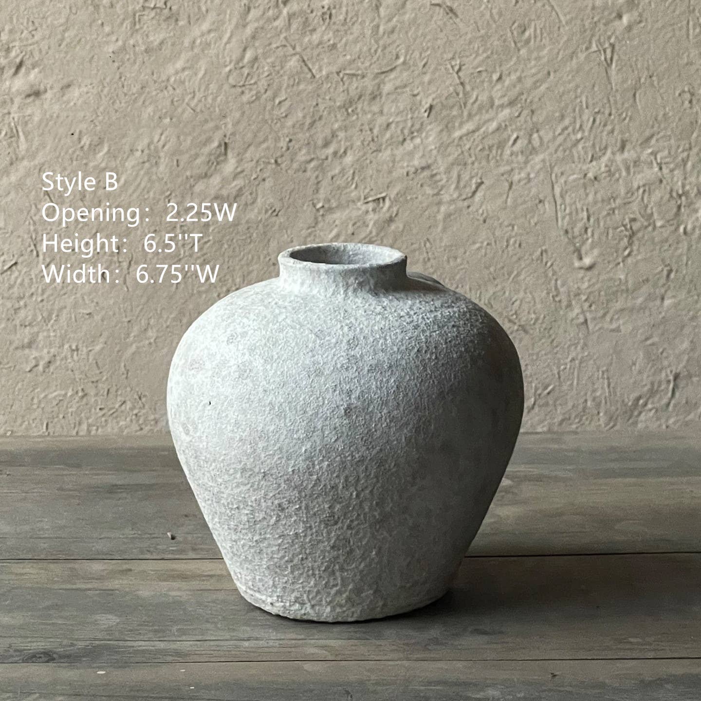 Sweet Home Deco - Vente Vases - Vase en terre cuite fait main, pot d'art en céramique blanc mat1