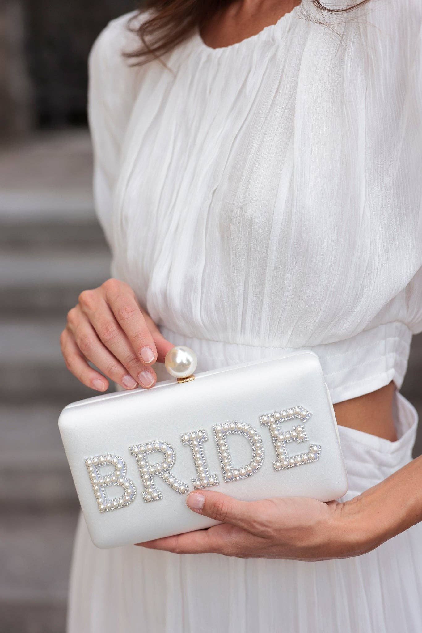 Shiraleah - Wholesale Clutch Bag - Women's - "BRIDE" PEARL MINAUDIERE, IVORY3