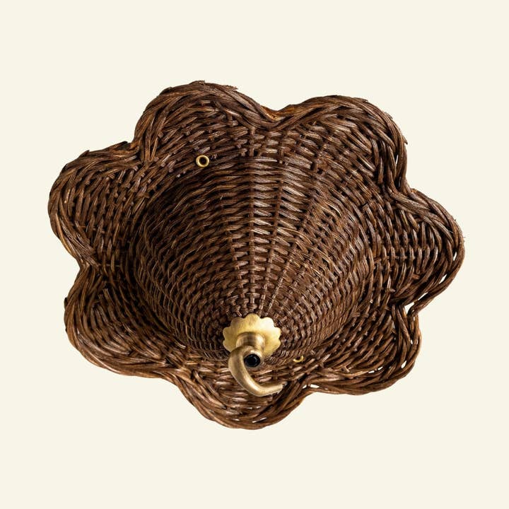 Mandala Rattan Ceiling Rose, Teak for wholesale by Hastshilp