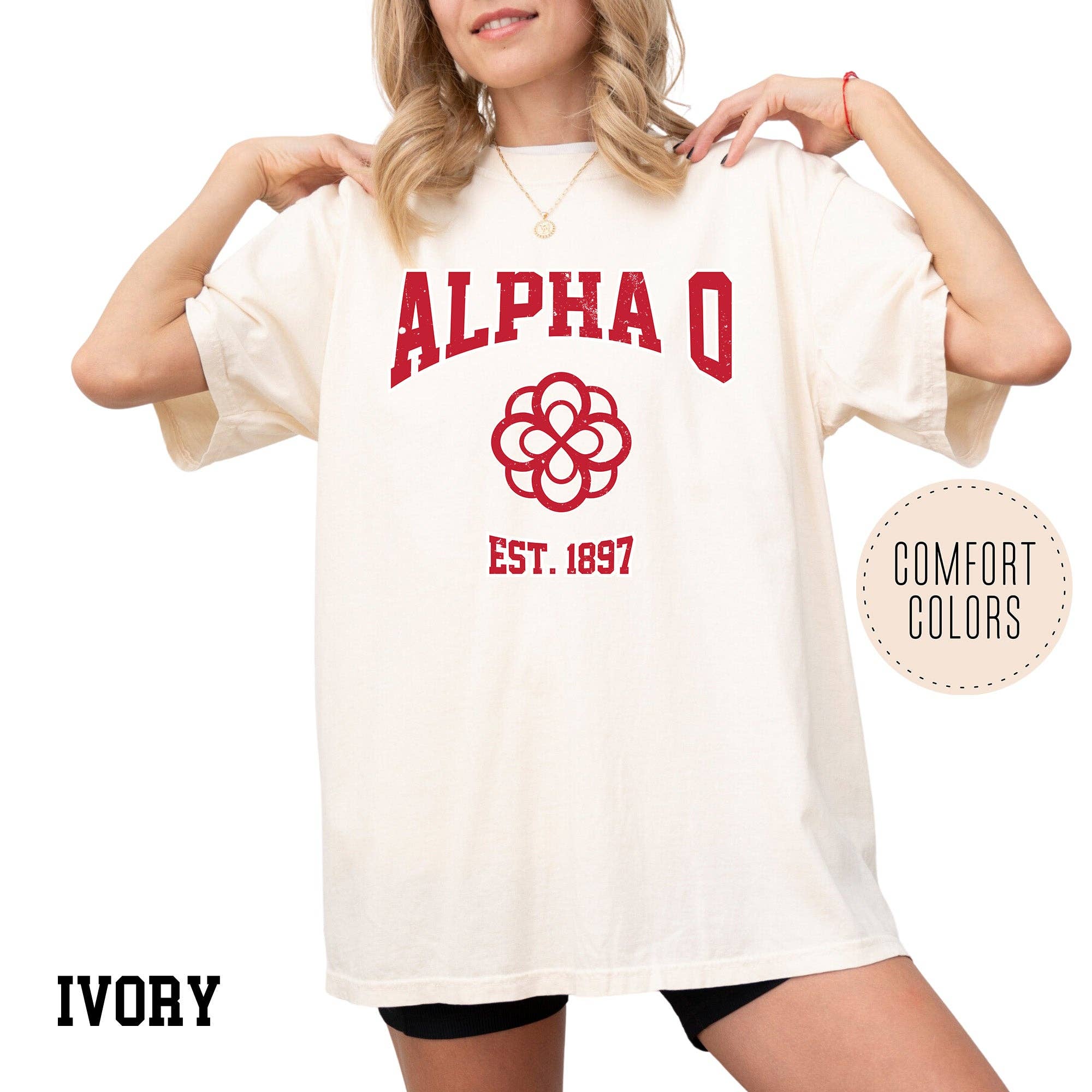 Kite and Crest - Vendita all'ingrosso Maglietta serigrafata - Donna - Maglietta della confraternita Legacy Luxe Comfort Colors4