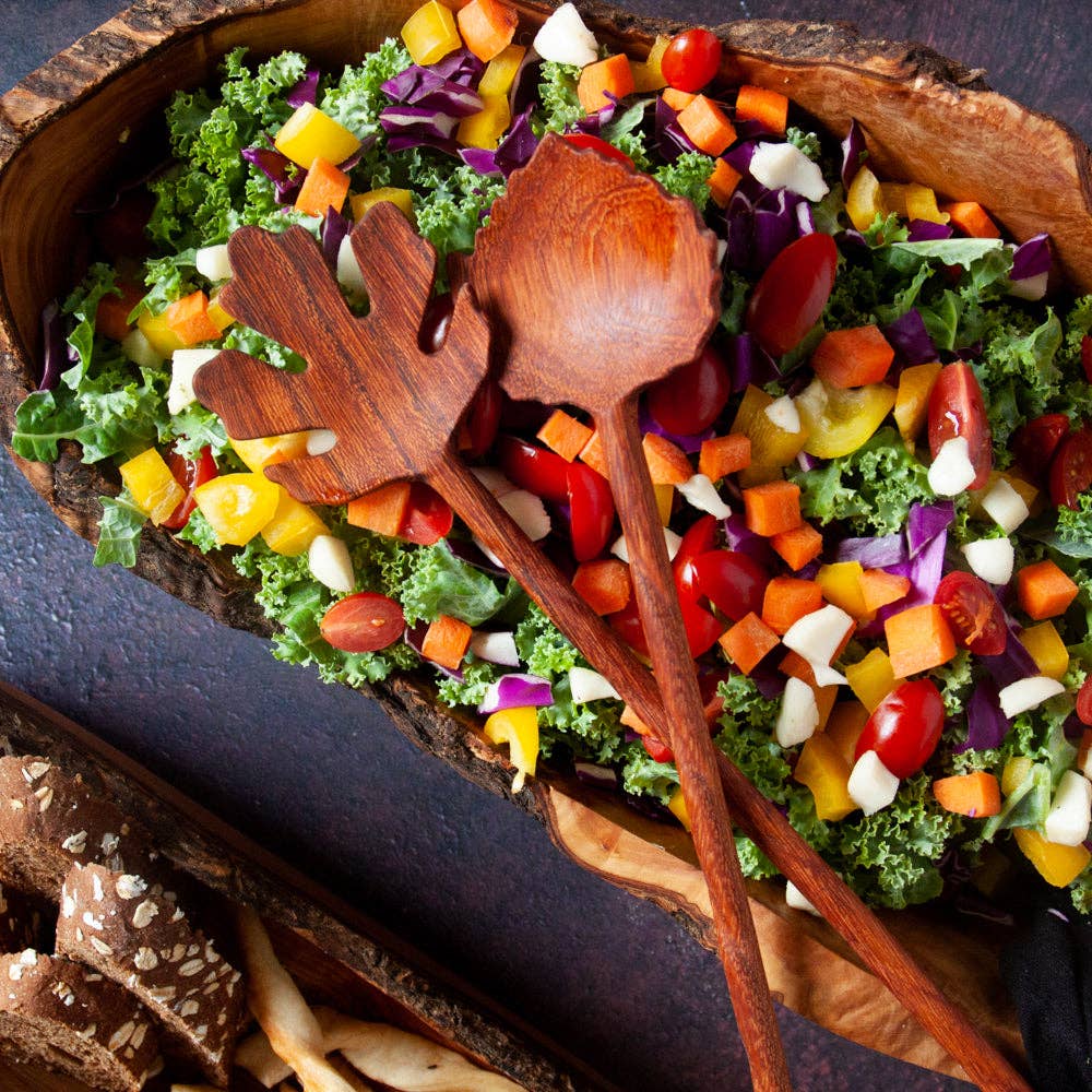 Vesper & Vine – wholesale Kitchen spoon – Carved Aspen Leaf Wooden Spoon1