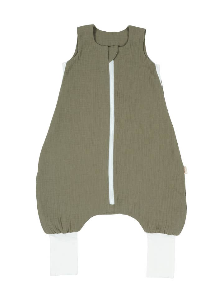 SLEEPING BAG WITH LEGS MUSLIN GREEN S for wholesale by Malomi Kids