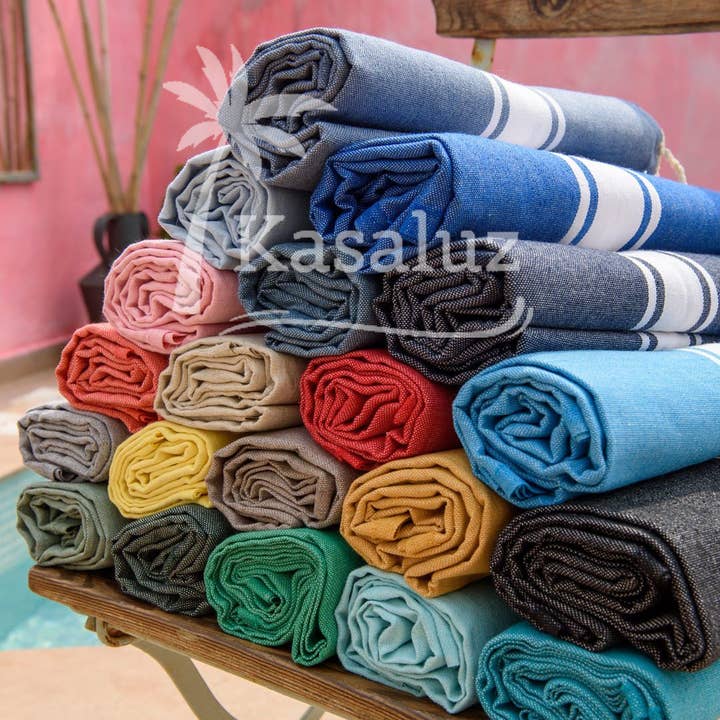 KASALUZ - Wholesale Beach Towel - Authentic Fouta Sage Green Flat Weave 100% Cotton1