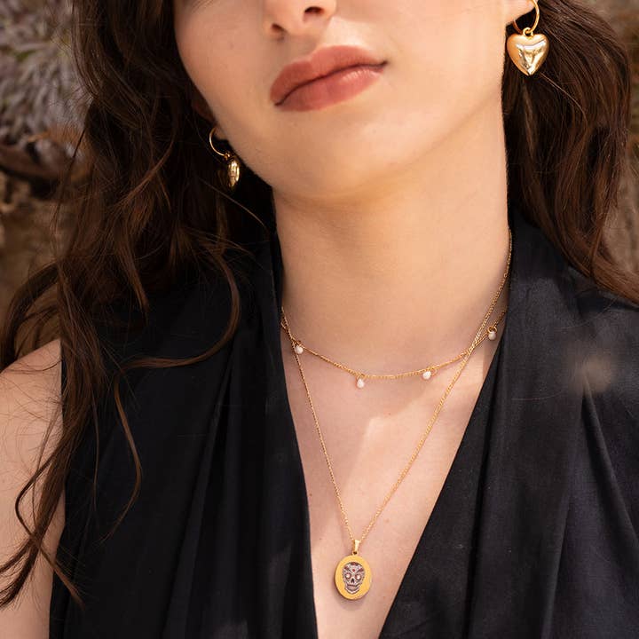 Amano Studio - Wholesale Pendant/Charm Necklace - Mexican Sugar Skull Pendant Necklace