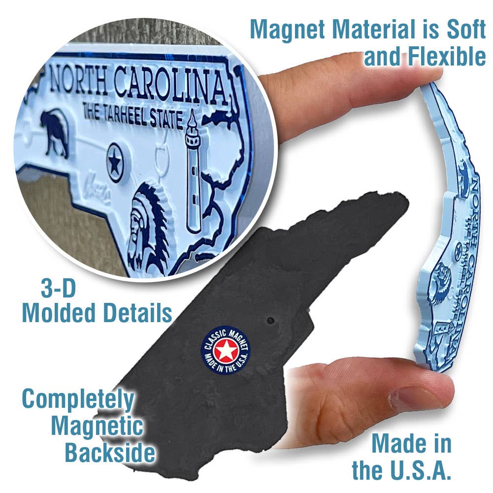 7 Star - Wholesale Magnet - North Carolina - NC Small State Magnet, Made in USA2