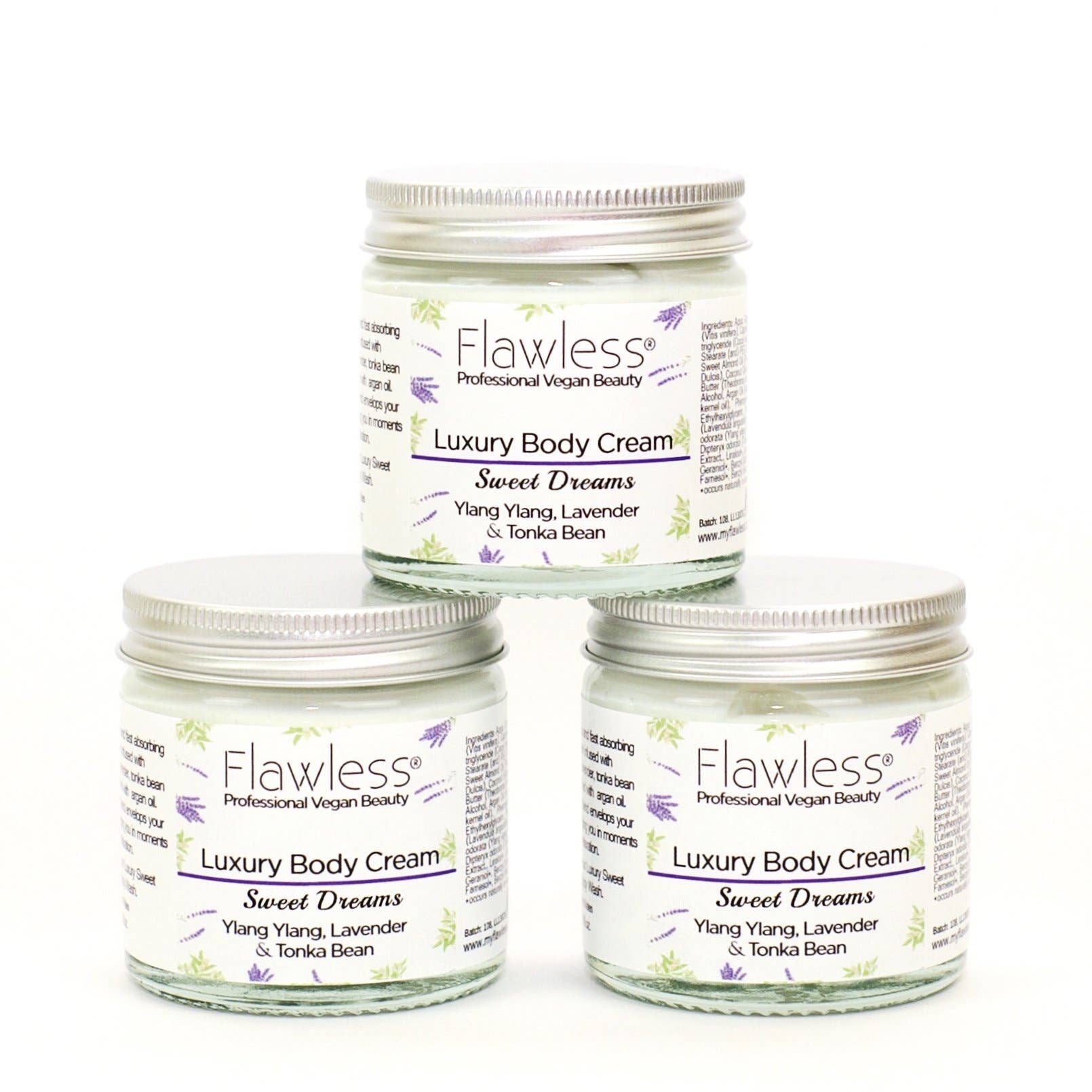 Flawless - Vendita all'ingrosso Crema/lozione corpo - Crema corpo di lusso - Sweet Dreams. Con Ylang Ylang e Fava Tonka3