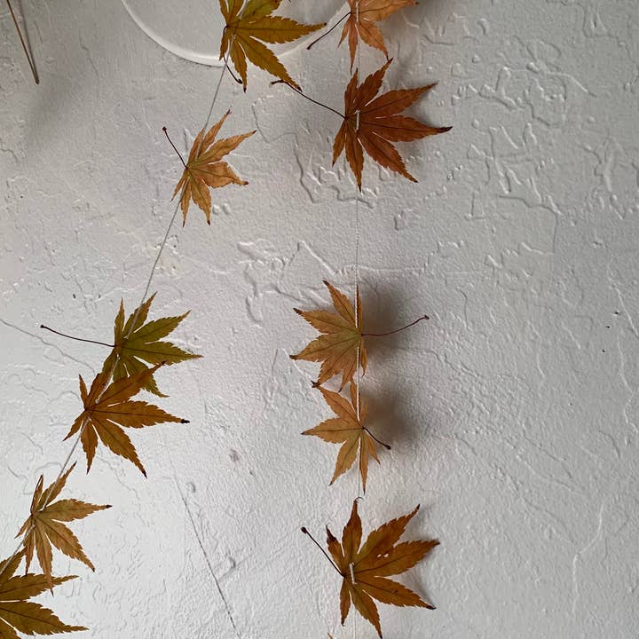 Twig and Snip - Wholesale Bunting/Garland - Dried Mini Japanese Maple Leaf Garland - Reds and Browns5