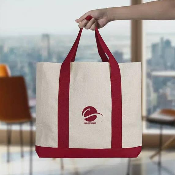 Custom Logo Boat Tote Bag • Heavy Duty Canvas Shopper for wholesale by Swag Print