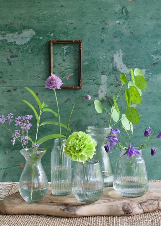 De Weldaad Authentic Interior - Wholesale Decorating Tool - Hyacinth vase ribbed glass WEL2263