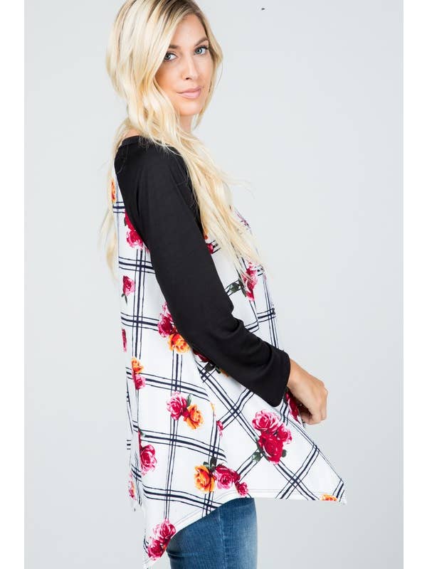 Rose Mellow Fashion - Venta al por mayor Túnica - Mujer - Jersey a cuadros Shark Bite Tunic9