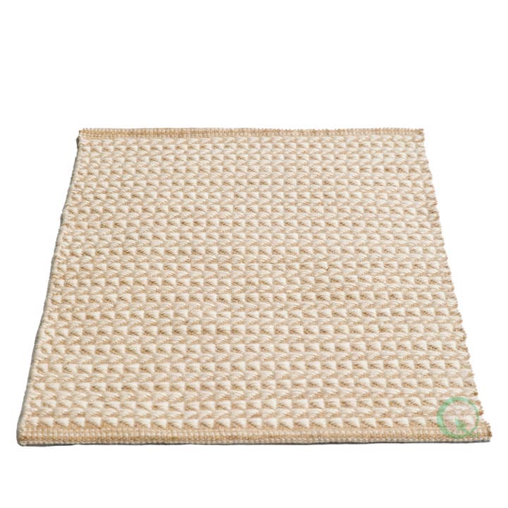 Quickway Imports - Wholesale Vloerkleed - Beige en witte geometrische wollen flatweave Kelim vloerkleed, 2' x 3'