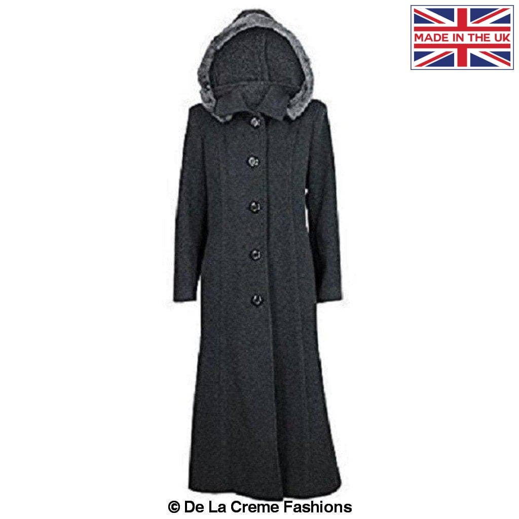 De La Creme Fashions – wholesale Fur/faux fur coat – Women's – Womens Wool Blend Faux Fur Trim Hooded Long Coat7