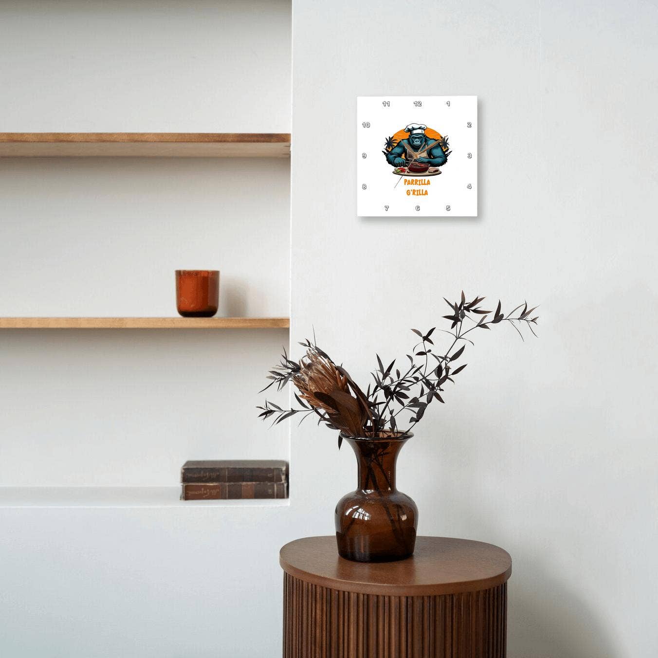 3dRose - Wholesale Wall Clock - 3dRose, Parrilla Grilla Master BBQ Griller Fun Pun, Wall Clock7