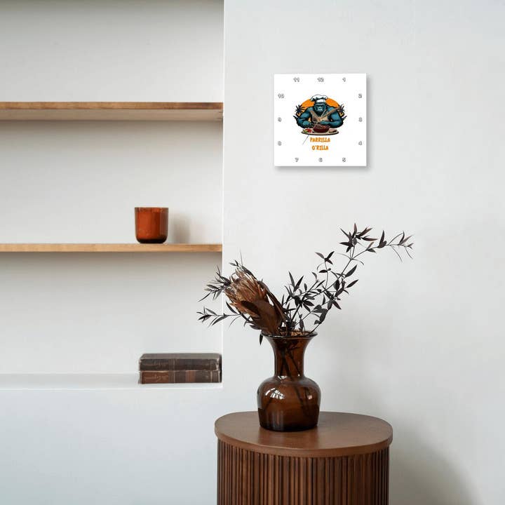 3dRose - Wholesale Wall Clock - 3dRose, Parrilla Grilla Master BBQ Griller Fun Pun, Wall Clock7