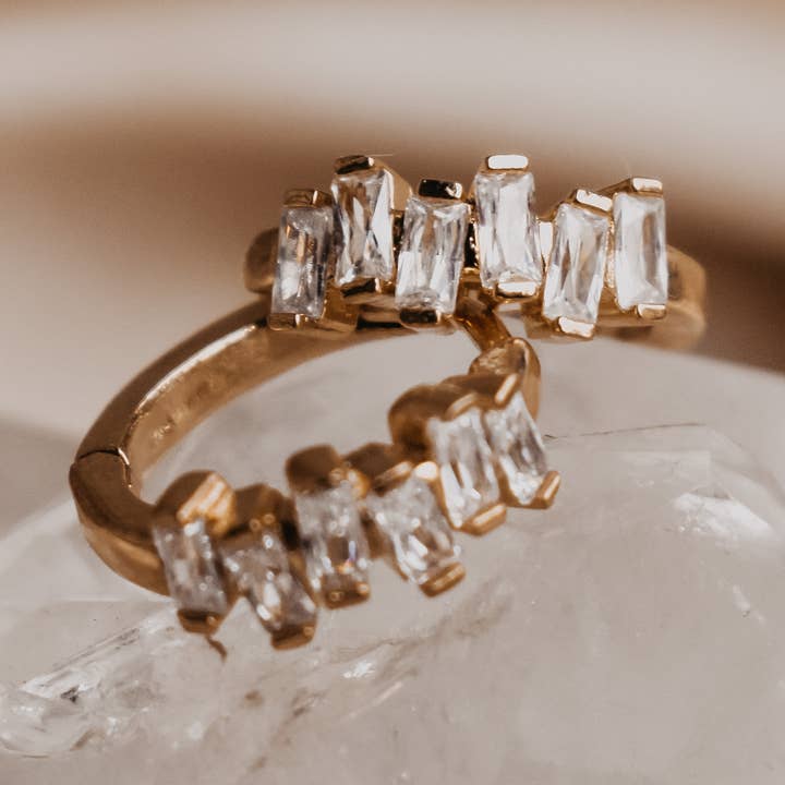 Crystal Cluster Huggies for wholesale by Dainty Wishes Jewelry