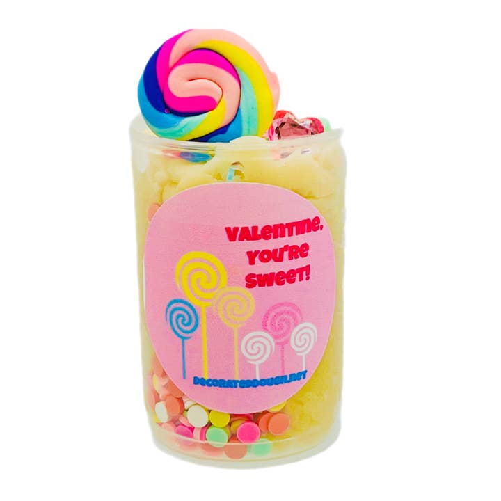 Decorated Dough - Wholesale Putty/Slime - Kids - Valentine's Play Dough Push Pops