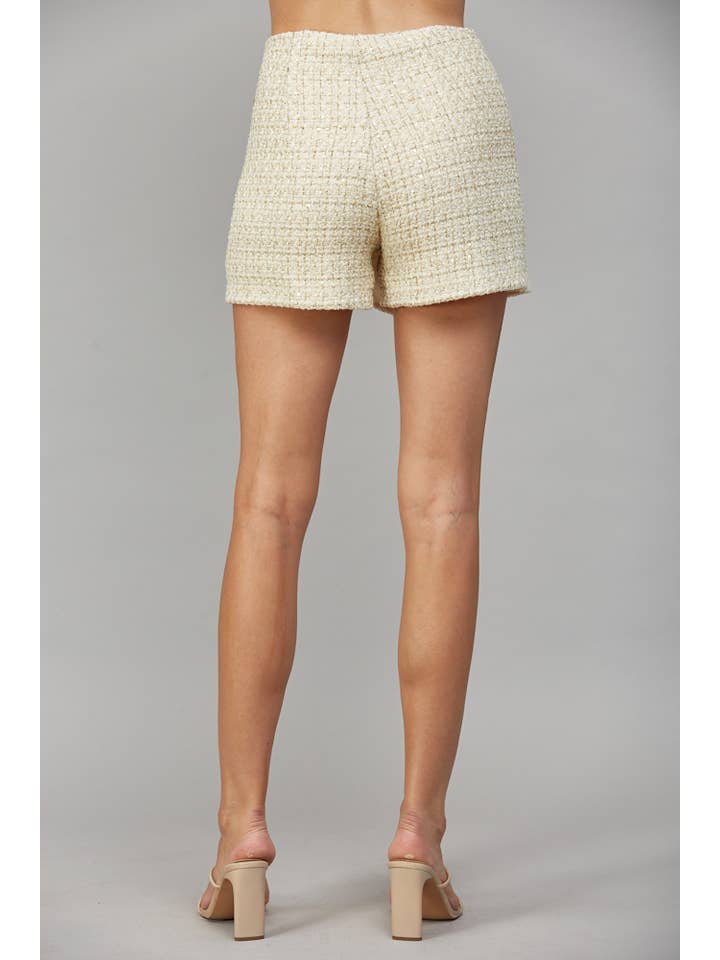 IVORY GOLD RIMMED BUTTON DETAIL TWEED SKORT FP65088
for wholesale on Faire6