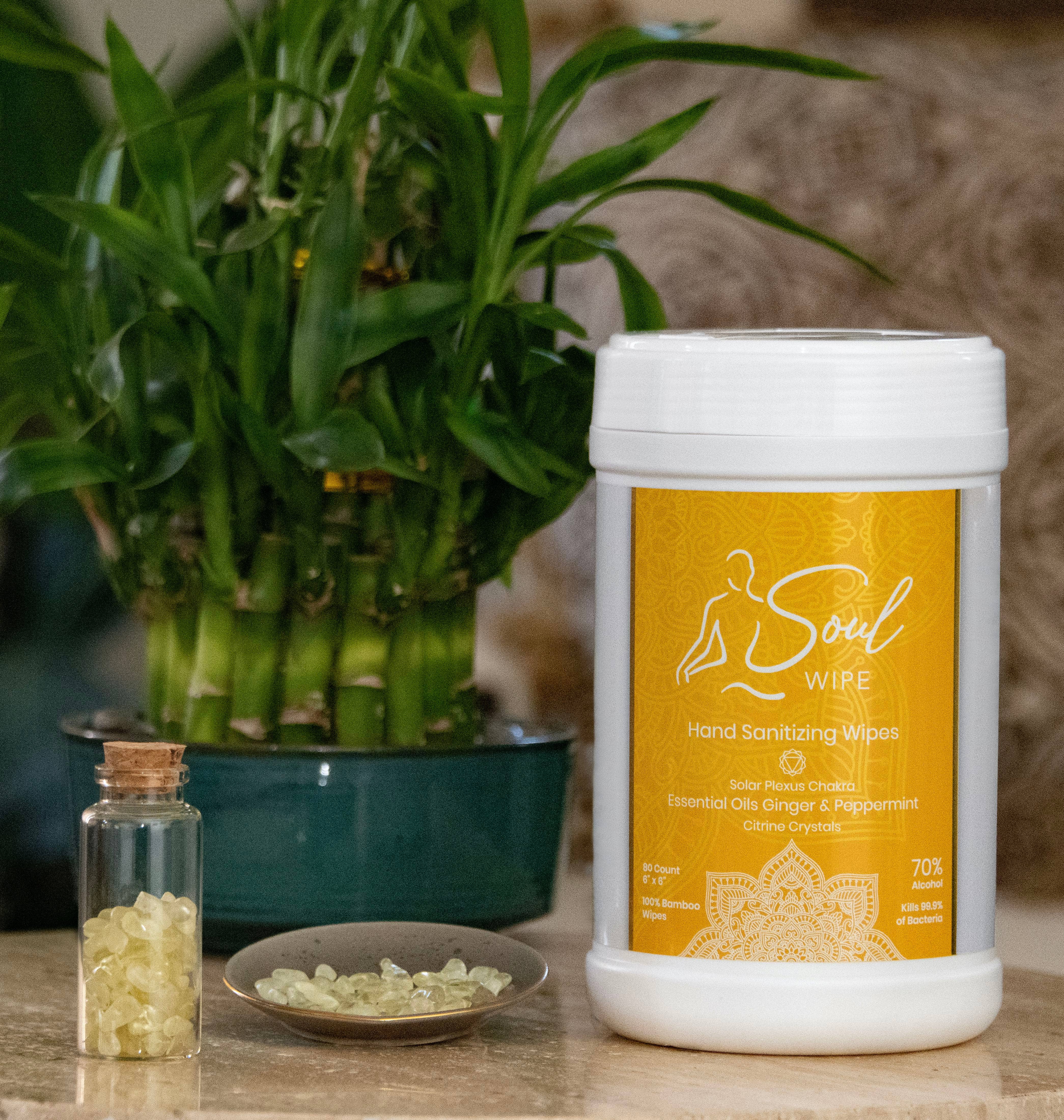 soul wipe hand sanitizing wipe – wholesale Hand sanitiser – Hand Sanitizing Wipe Peppermint and Ginger Essential Oils2