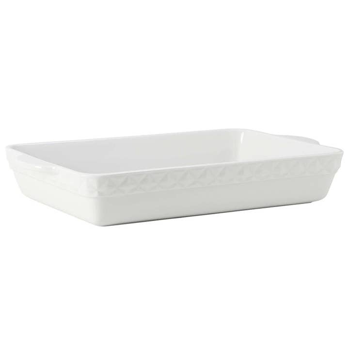 Embossed Handpainted Ceramic Casserole Rect, 6.25qt for wholesale by Tuxton Home