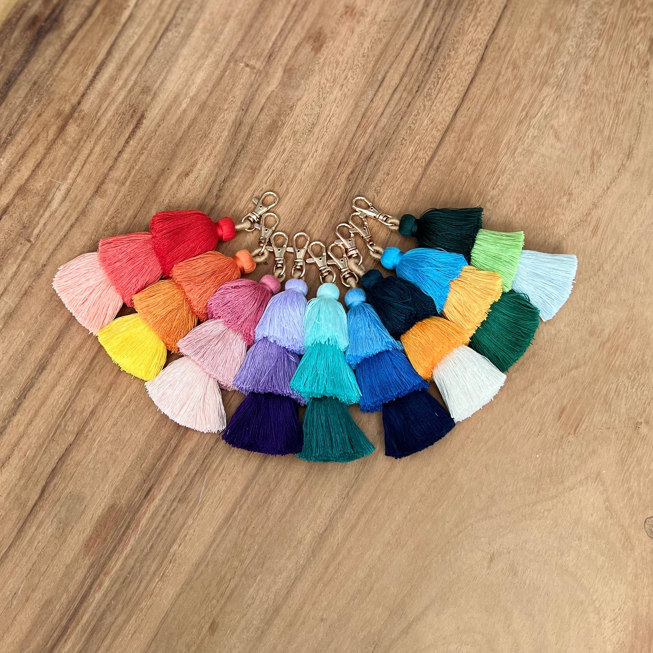 Palmy Pineapple - Wholesale Keychain - Women's - 3 Tiered Large Ombre Tassel with Clasp25