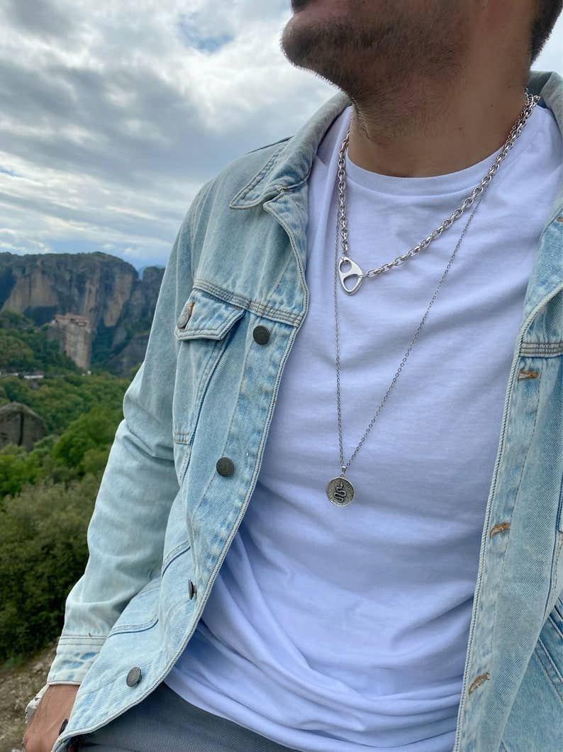 Christina Christi - Vente Bijou – homme - Bijoux pour hommes, collier chaîne argentée, colliers masculins6