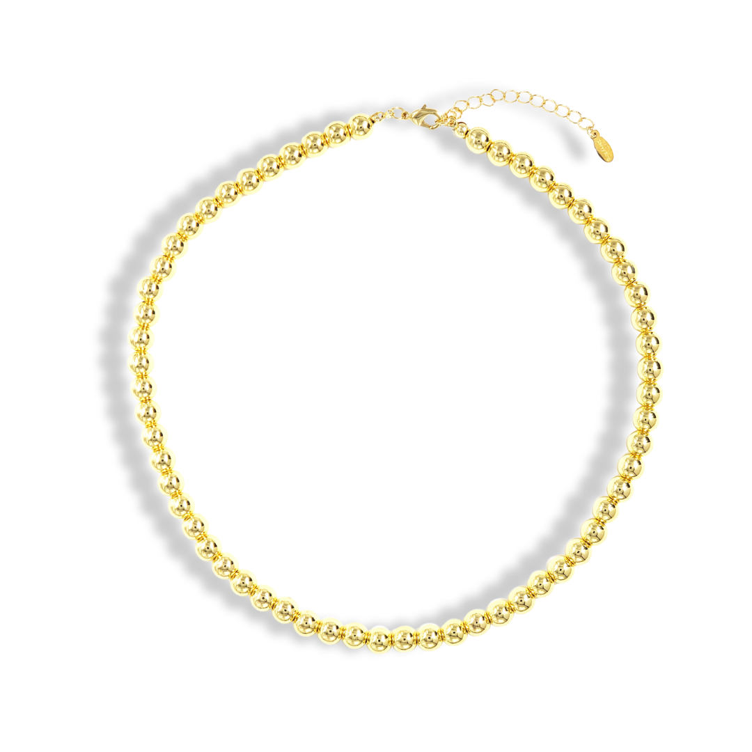 Savvy Bling - Wholesale Beaded/Pearl Necklace - 2-10mm Gold Beaded Necklaces7