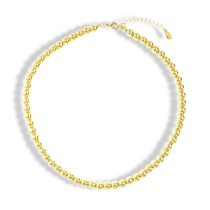 Colar de contas em ouro de 8 mm por atacado de Savvy Bling