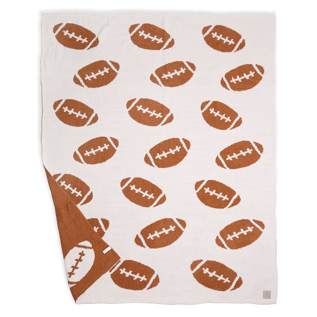 Brown Football Patterned Throw Blanket for wholesale on Faire4