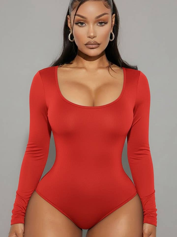 CAPELLA APPAREL - Wholesale Bodysuit - Women's - Scoop Neck Solid Long Sleeve Bodysuit12