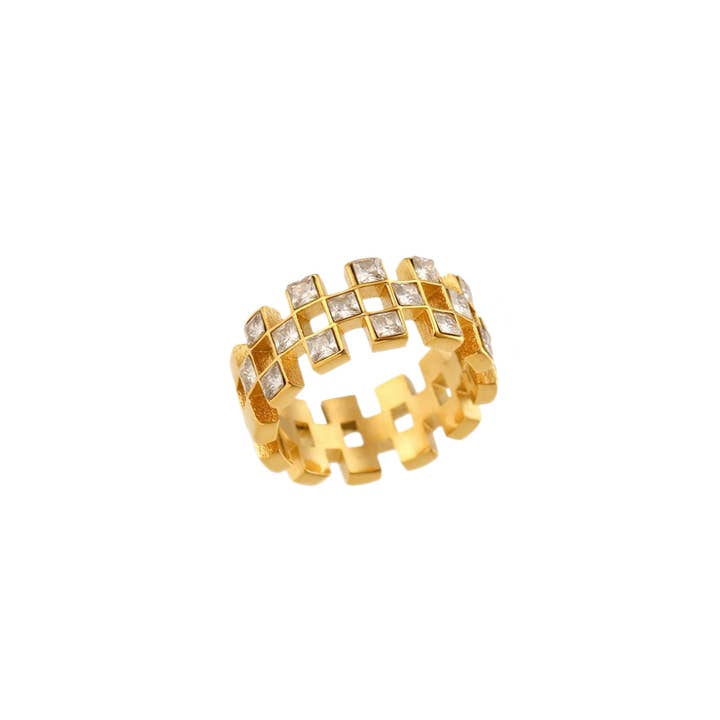 Kismet Showroom - Wholesale Cocktail/Statement Ring - Checked Out CZ Cocktail Ring