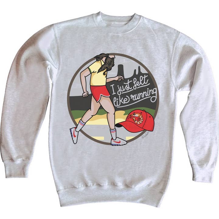 Grey I Just Felt Like Running Sweatshirt By La Barbuda for wholesale on Faire