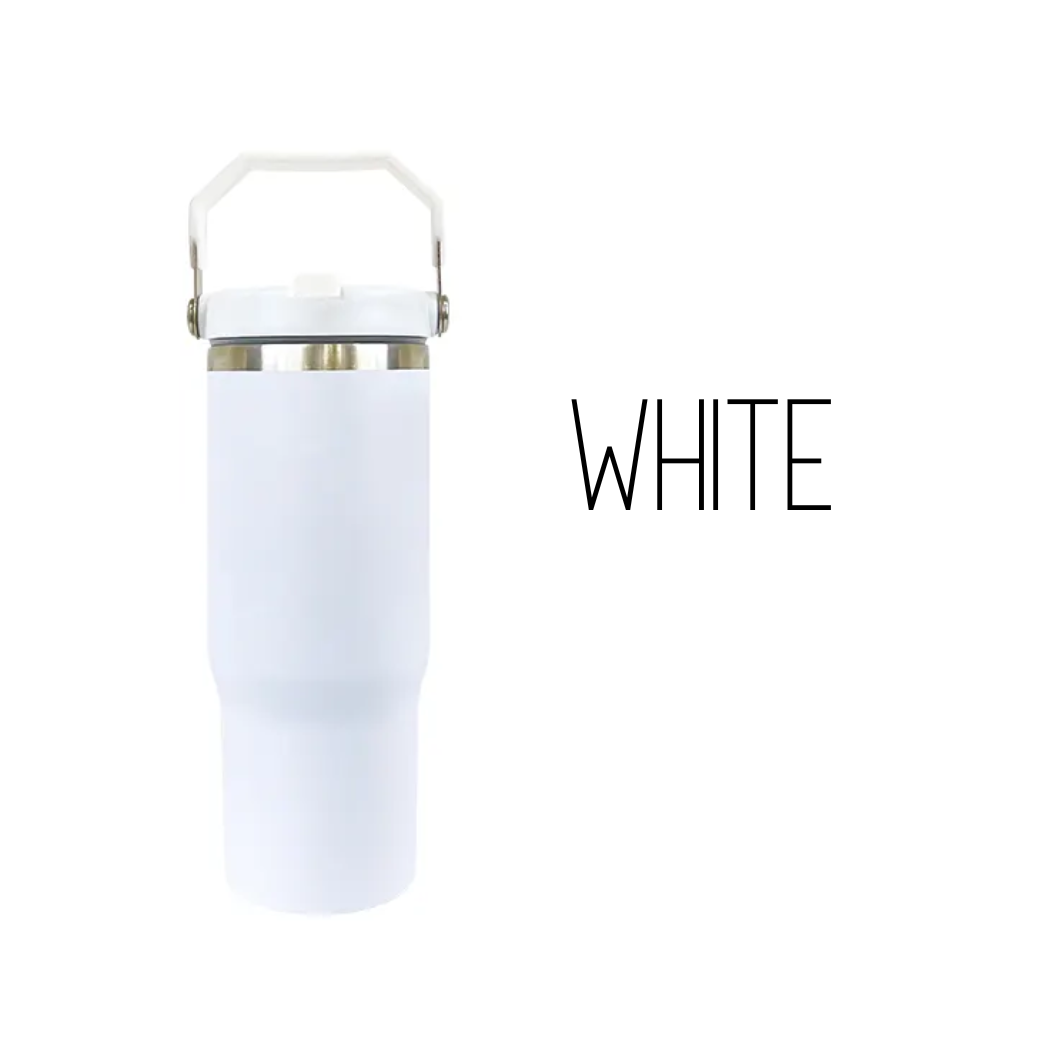 Sublimation Kings of Florida - Wholesale Insulated Mug/Tumbler - Sublimation 30-ounce Flip Straw Tumbler| Carry handle0