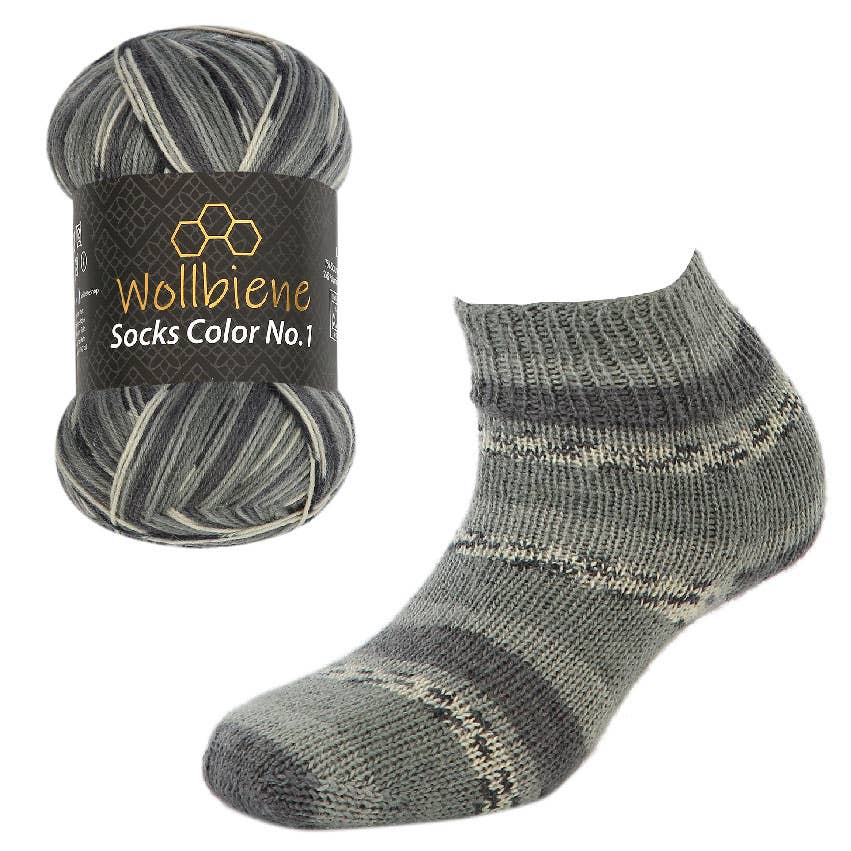 Wollbiene - Venta al por mayor Hilos - Hilo para calcetines Wool Bee Socks Color, 100 g, grosor 4 hebras7