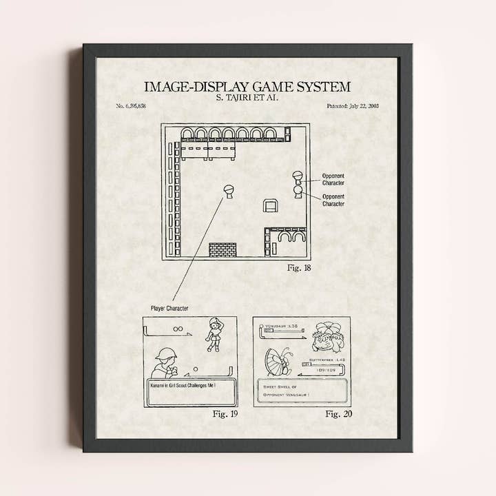 Brevet d'impression de jeu vidéo Nintendo Pokémon pour la vente par Damon D Chan