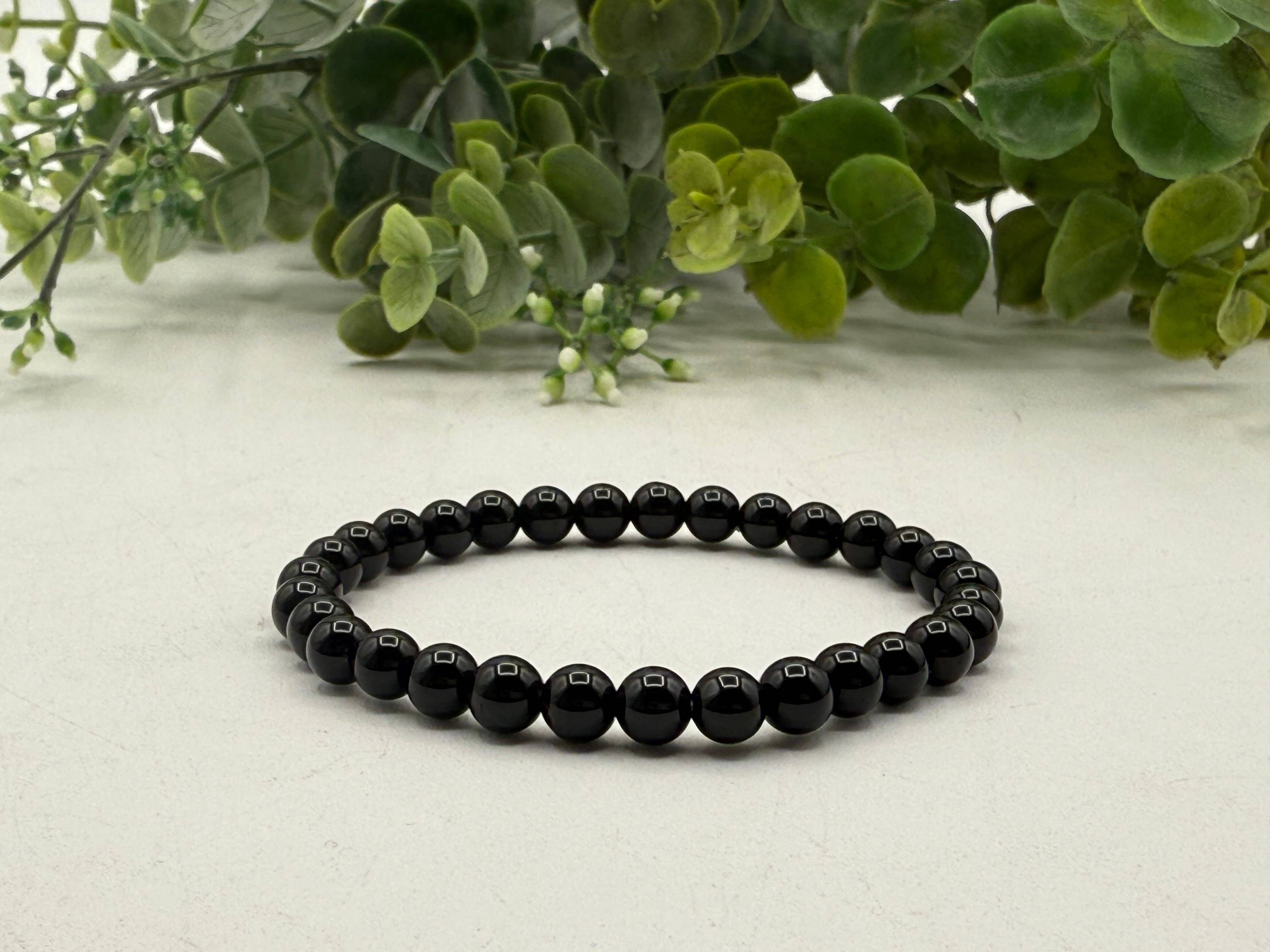 Meraki Gemstones – wholesale Beaded bracelet – Black Onyx Stretchable Bracelet 6mm