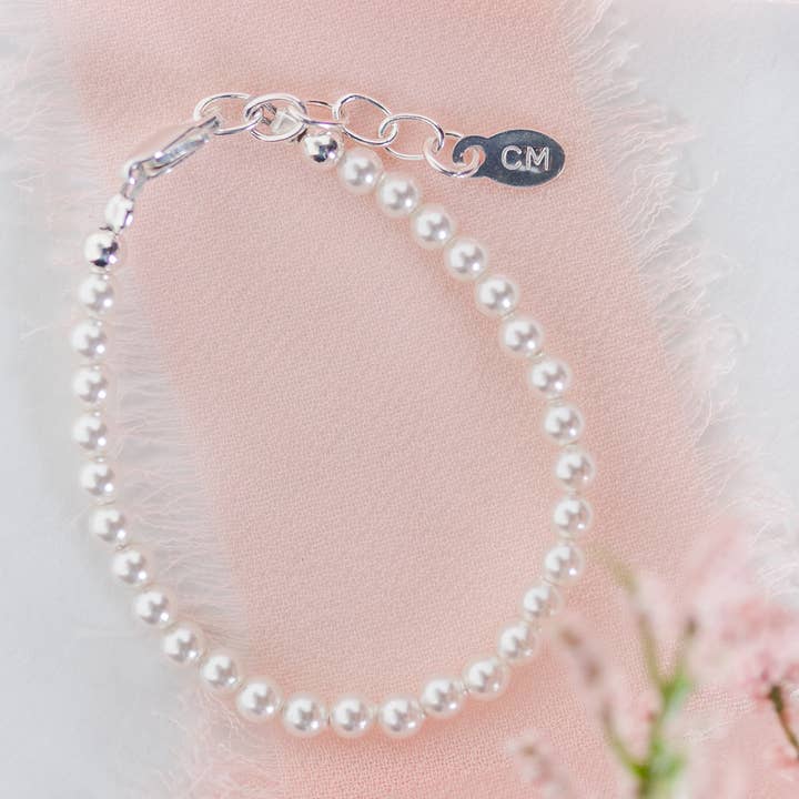 Flickor Sterling Silver nätta Pearl Baby & barnets armband för wholesale av Cherished Moments