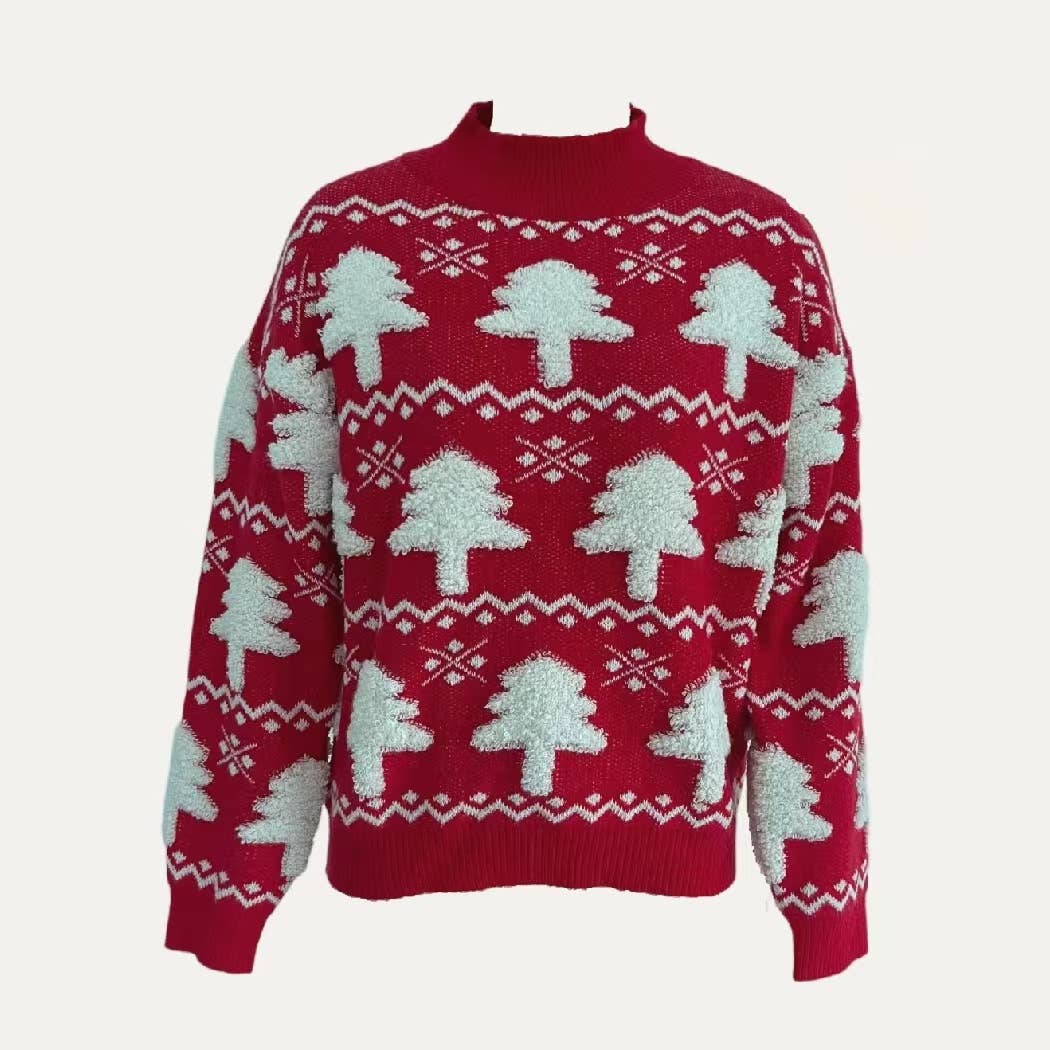 The Moment Collection - Wholesale Knit Sweater - Women's - Christmas Collection Christmas Tree Long Sleeve Sweater3