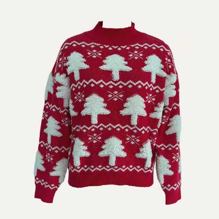 The Moment Collection - Wholesale Knit Sweater - Women's - Christmas Collection Christmas Tree Long Sleeve Sweater3