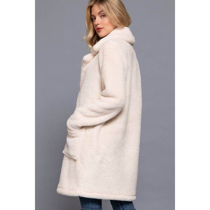 Apolline - Wholesale Coat - Women's - NOTCHED COLLAR PATCH POCKET SHERPA COAT3