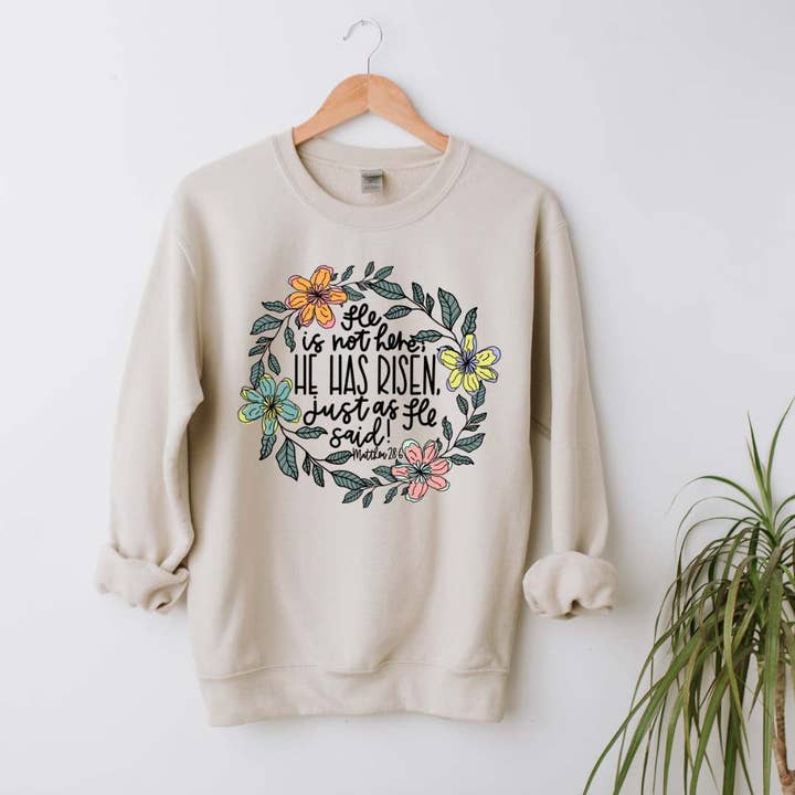 DTF TRANSFER - 10021 He Has Risen Color Option 2 for wholesale by dBoldTees & DTF Transfers