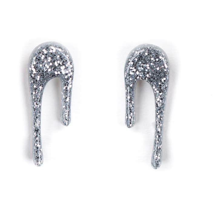 Droplet Sparkly Silver Stud Earrings for wholesale by Darling Marcelle