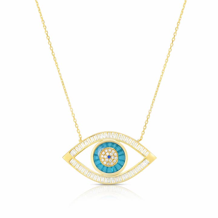 Open Evil Eye Necklace for wholesale by Glaze Jewelry
