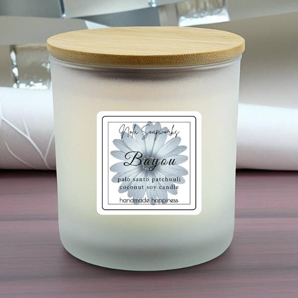 NOLA Soap Works - Wholesale Jar/Filled Candle - Bayou | Palo Santo + Patchouli Coconut Soy Candle1