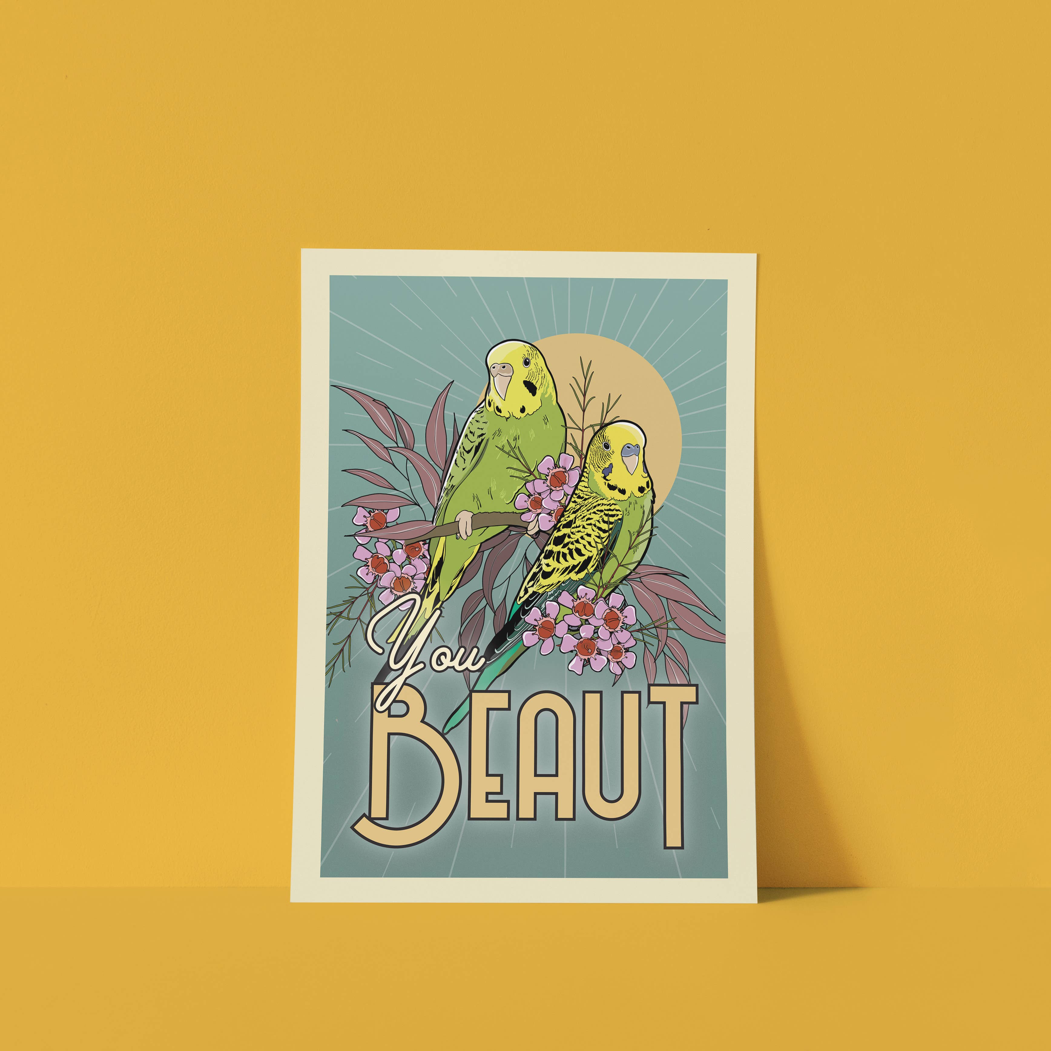 Little Green Mini Creative - Wholesale Poster - Budgies A4 Poster | Art Print | Australian Wall Art2